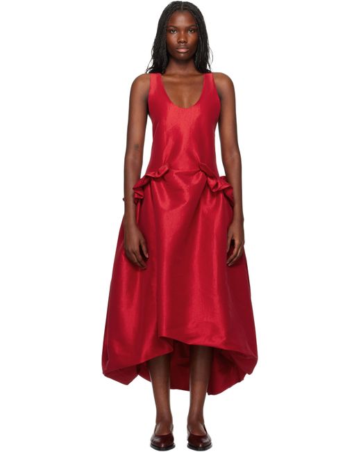 Kika Vargas Red Ssense Exclusive Ramya Midi Dress