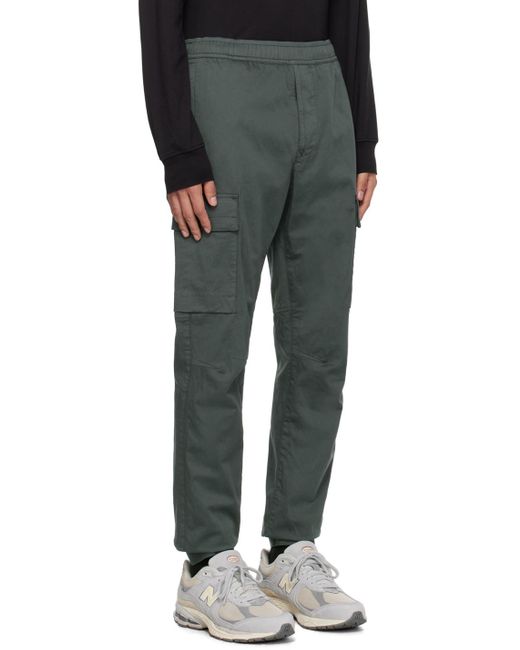 メンズ Stone Island グレー ドローストリング カーゴパンツ Black