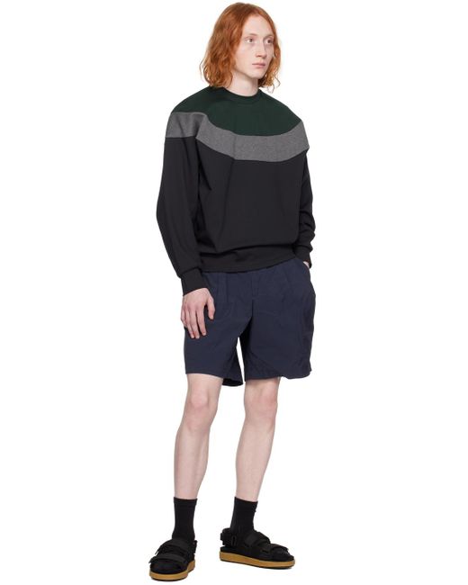 Kolor Black Color Blocked Sweatshirt for men