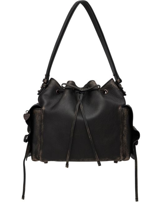 Acne Black Multipocket Bucket Bag