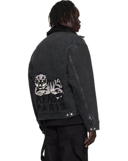 メンズ KENZO ブラック Paris Happy Tiger' ユーティリティジャケット Black
