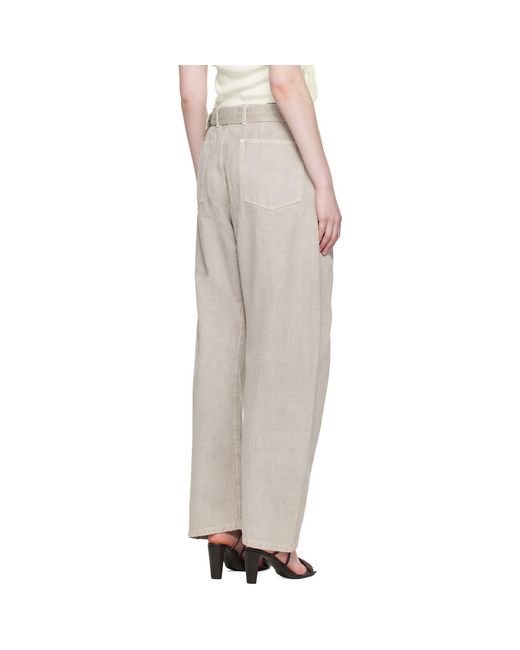 Lemaire Gray Twisted Belted Trousers