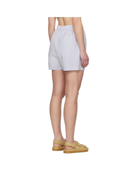 Bottega Veneta White Checked Shorts