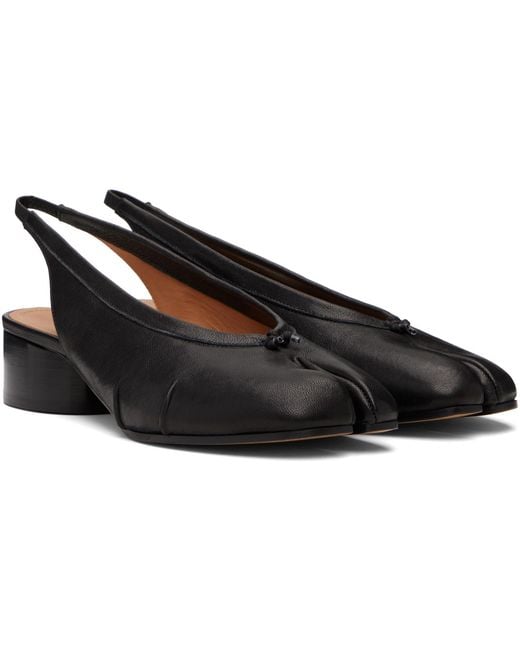 Maison Margiela Black Tabi New Ballerina Slingback Heels