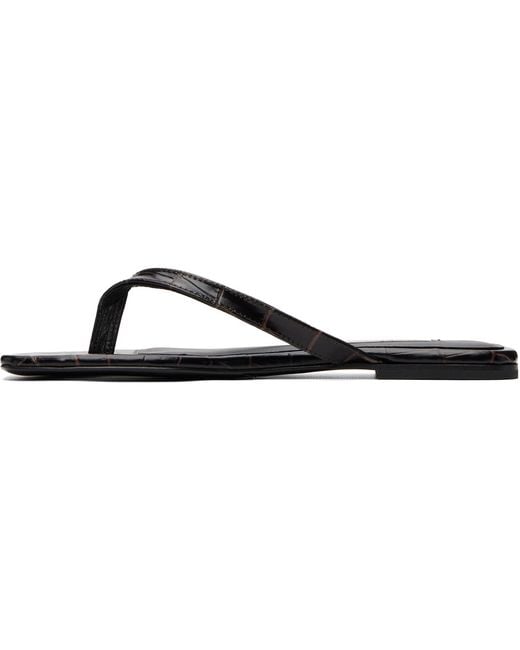 Totême Blue Croco-Embossed Flip-Flops
