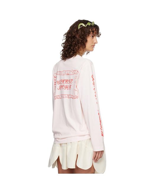 Simone Rocha Pink Pillowcase Logo Print Long Sleeve T-Shirt