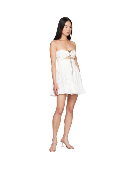Area Black Broderie Anglaise Heart Draped Minidress