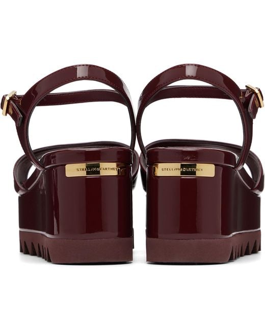 Stella McCartney Multicolor Burgundy Elyse Patent Platform Sandals