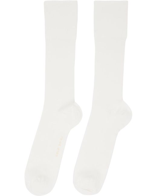 Ensemble de six paires de chaussettes hauteur mollet blanches en tricot côtelé CDLP pour homme en coloris White