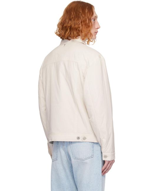 メンズ AMI オフホワイト パデッド トラッカージャケット White