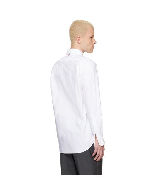 Thom Browne White Scenic Sailboat & Shark Oxford Shirt for men