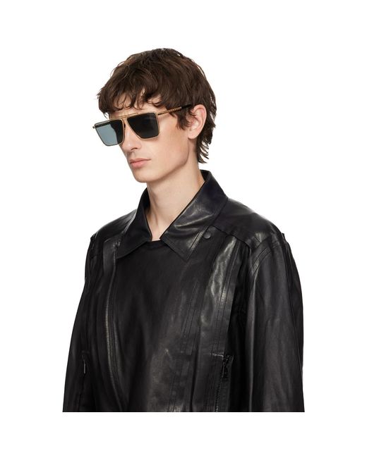 Versace Black Tubular Greca Sunglasses for men
