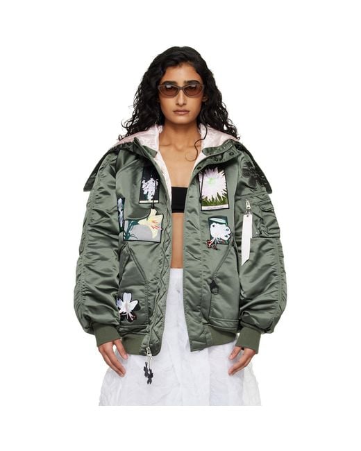 CECILIE BAHNSEN Green Alpha Industries X N-2B Bomber Jacket