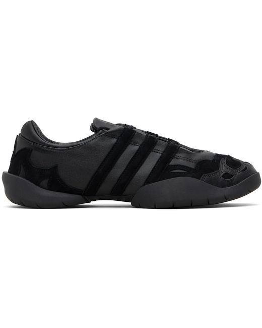 Y-3 Black Regu Leather Sneakers for men
