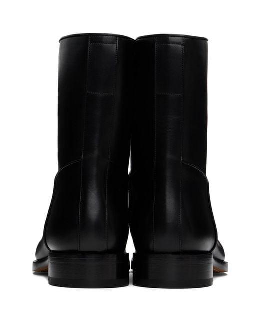 The Row Black Buffed Calfskin Ankle Boots for men