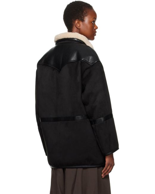 Stand Studio Black Rylee Faux-shearling Jacket