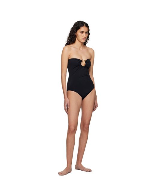 Bottega Veneta Black Knot Ring Stretch Nylon Swimsuit
