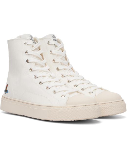Vivienne Westwood White High Top Plimsoll Sneakers for men