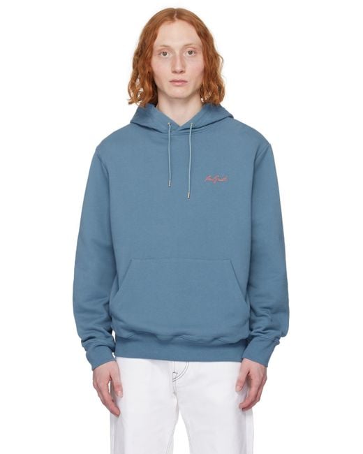 Paul Smith Blue Embroidered Hoodie for men