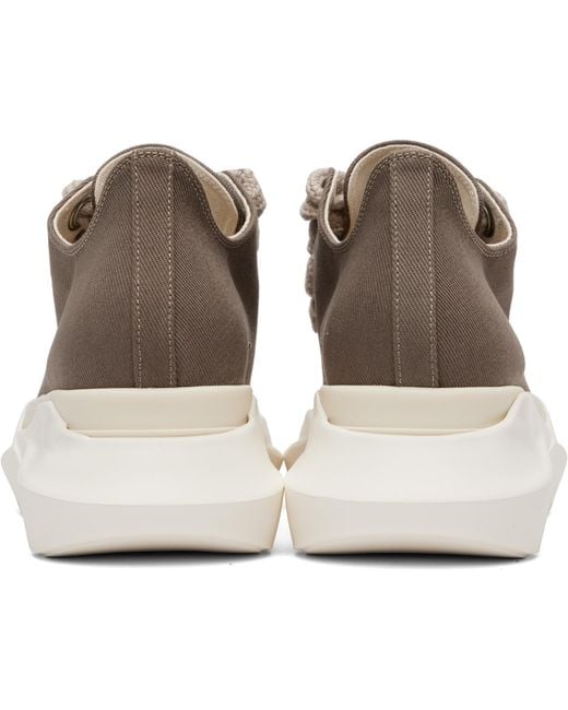 Rick Owens Gray Taupe Tower Jumbolace Abstract Low Sneaks Sneakers for men