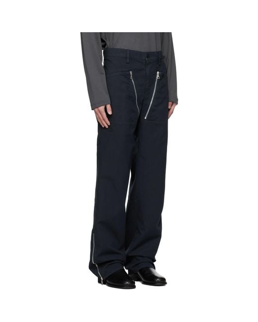 Dries Van Noten Black Zip Trousers for men