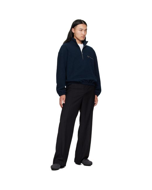 Rier Blue Fleece Sweater for men