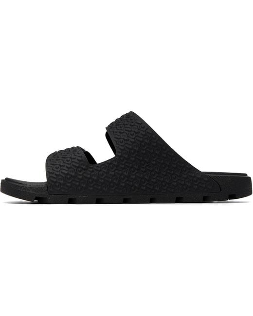 HUGO Black Monogram Riptape Strap Sandals for men
