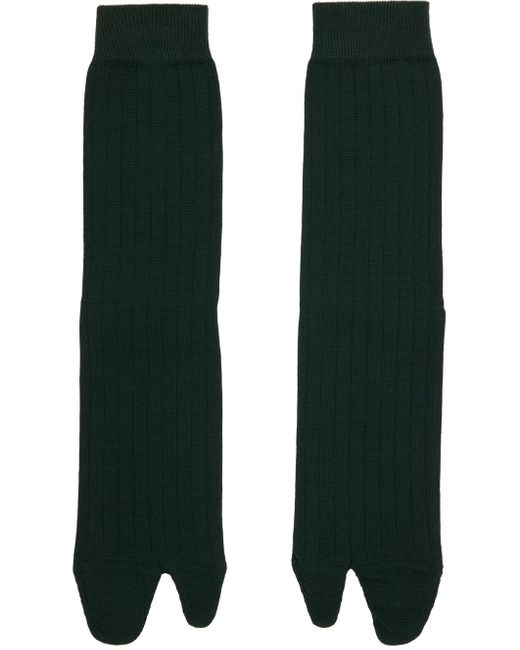 Maison Margiela Black Green Bootleg Socks