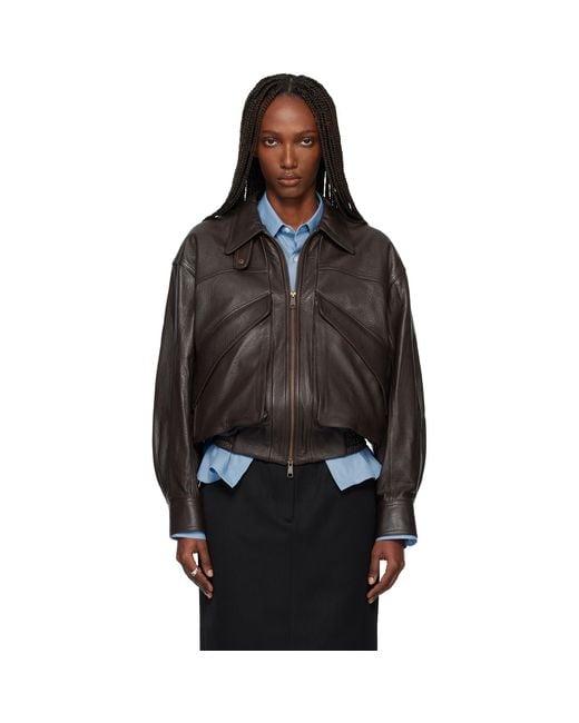 TONYWACK Black Lamb Leather Bomber Jacket