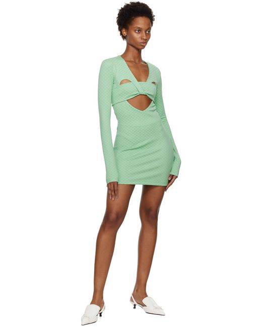 Robe courte verte à monogrammes Ambush en coloris Green