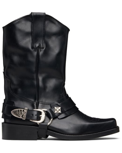 Toga Black Hard Leather Boots