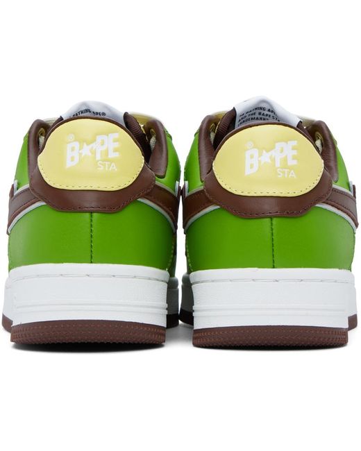 A Bathing Ape Green Ssense Exclusive Sta Sneakers