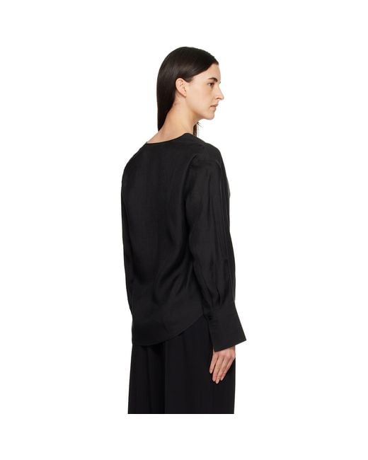Totême Black Cowl Blouse