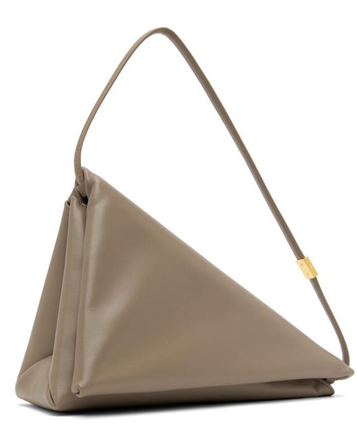 Marni Brown Taupe Prisma Triangle Bag