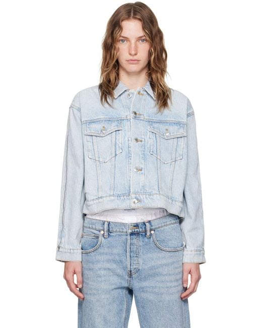 Alexander Wang ブルー ジップスリーブ デニムジャケット Blue