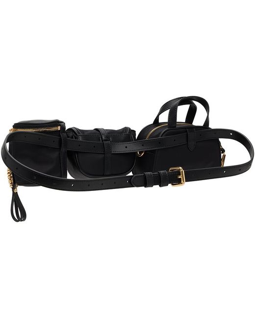 Sac-ceinture noir à pochettes Moschino en coloris Black