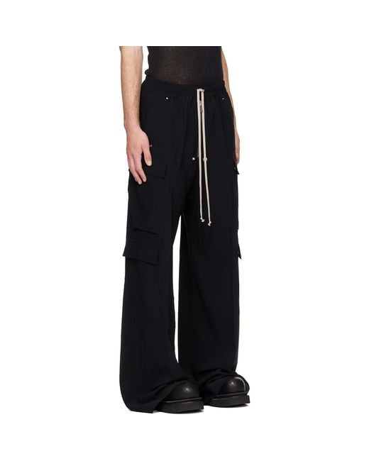 Rick Owens Black Tower Cargobelas Cargo Pants for men