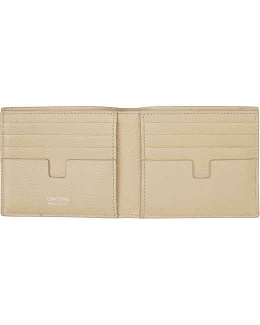 メンズ Tom Ford ベージュ グレインレザー クラシック 札入れ Natural