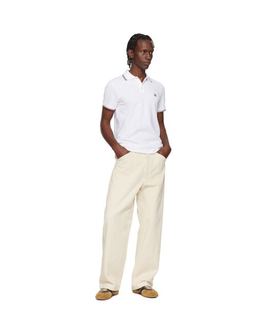 Moncler Multicolor Tricolor-Trimmed Cotton Piquet Polo for men