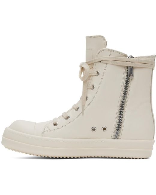 Rick Owens White High Sneakers for men