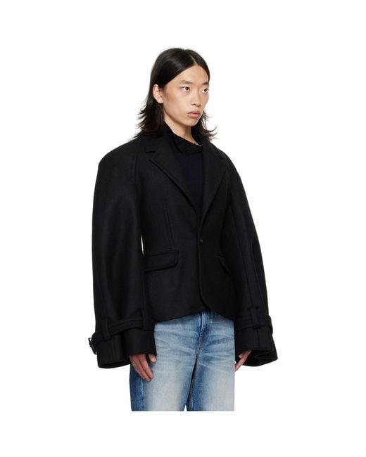 Egonlab Black Raglan Tailoring Blazer for men