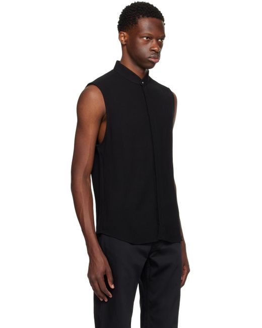 AMI Black Sleeveless Shirt for men