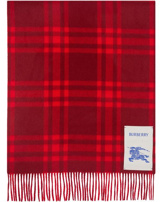 Burberry Red Check Scarf for men