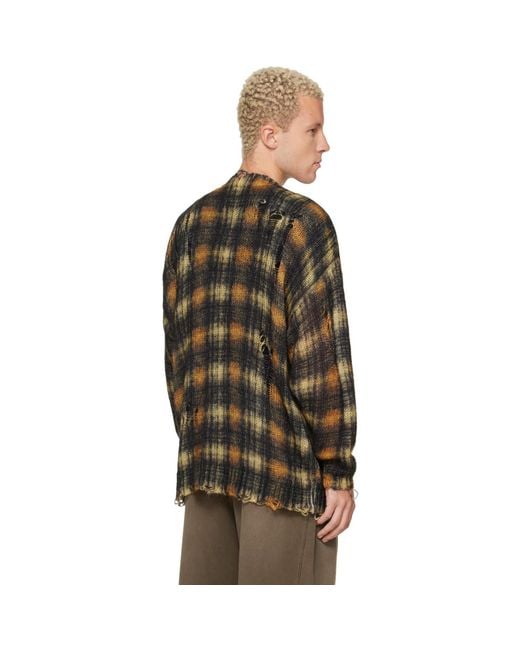 R13 Brown Oversized Cardigan for men