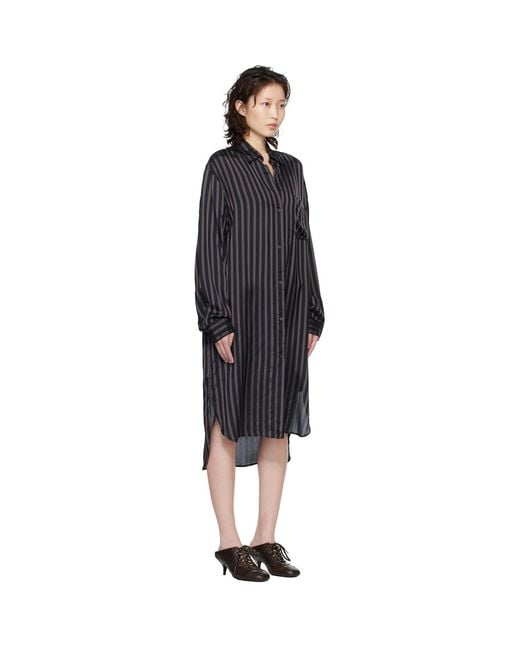 Dries Van Noten Black Shirt Midi Dress