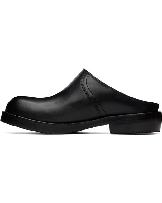 Dries Van Noten Black Leather Clog Loafers for men