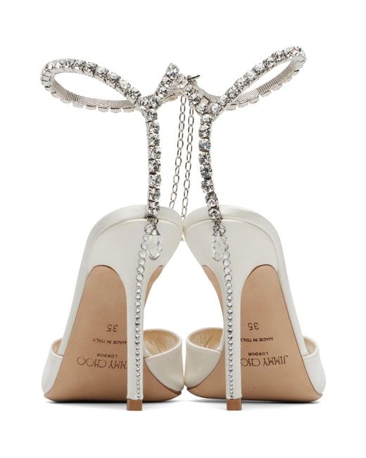 Jimmy Choo White Saeda 100 Heeled Sandals