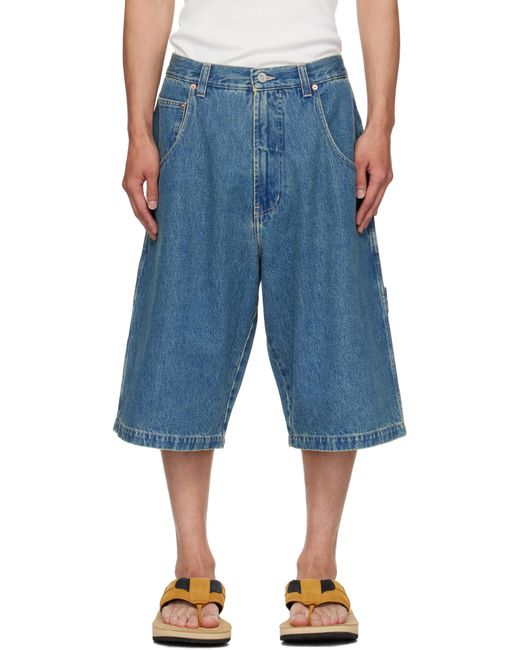Vetements Blue Hip-Hop Denim Shorts for men