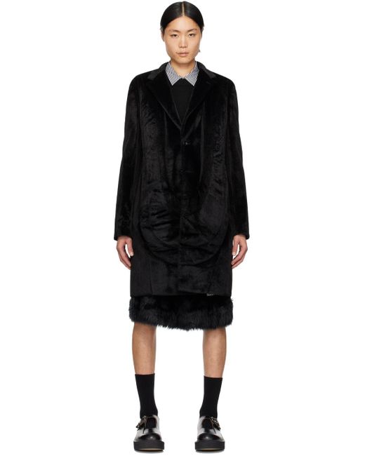 Comme des Garçons Black Paneled Faux-fur Coat for men