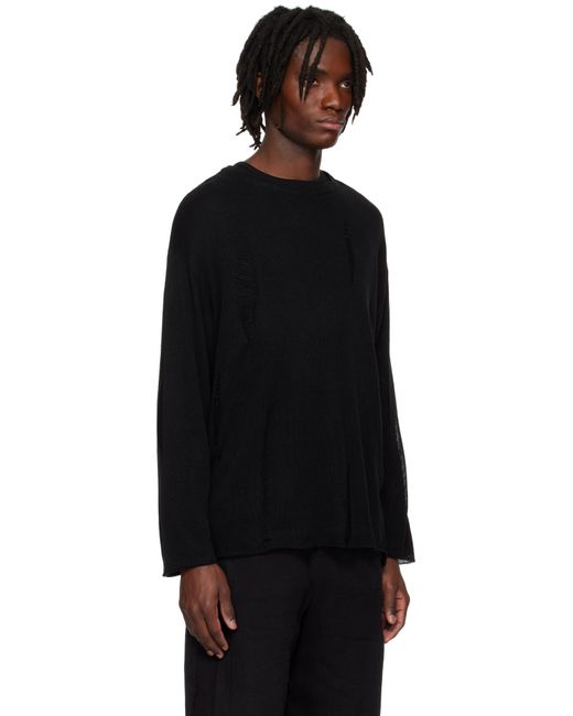 メンズ Professor.E ブラック Layered Knit プルオーバー Black